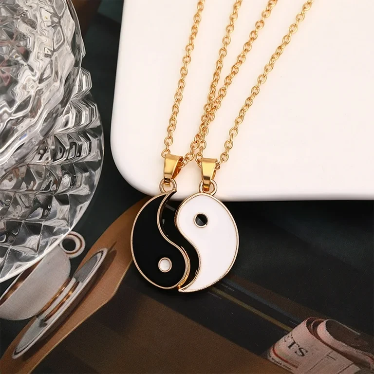 2 Pieces New Statement Couple Necklace for Women Fashion